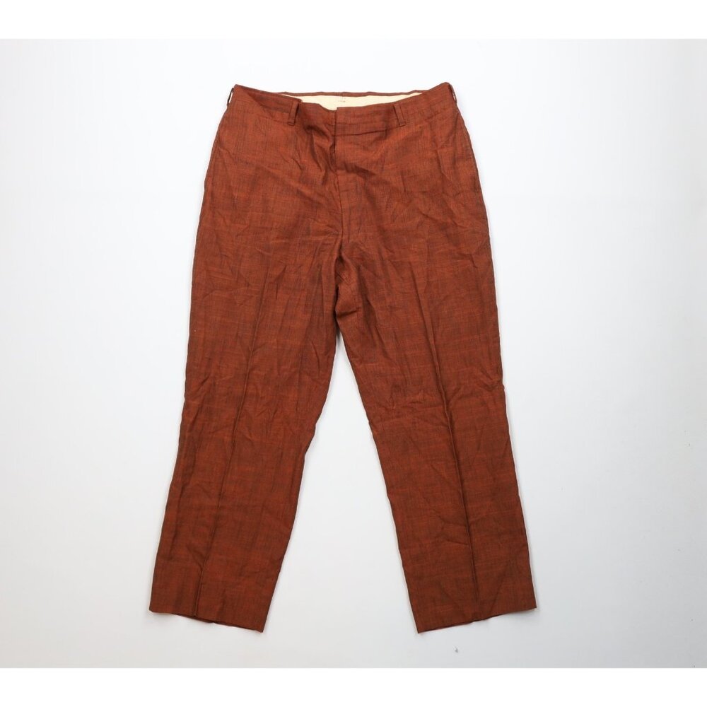 Vintage 50s Rockabilly Mens 34x27 Atomic Fleck Rayon Gabardine Chino Pants USA